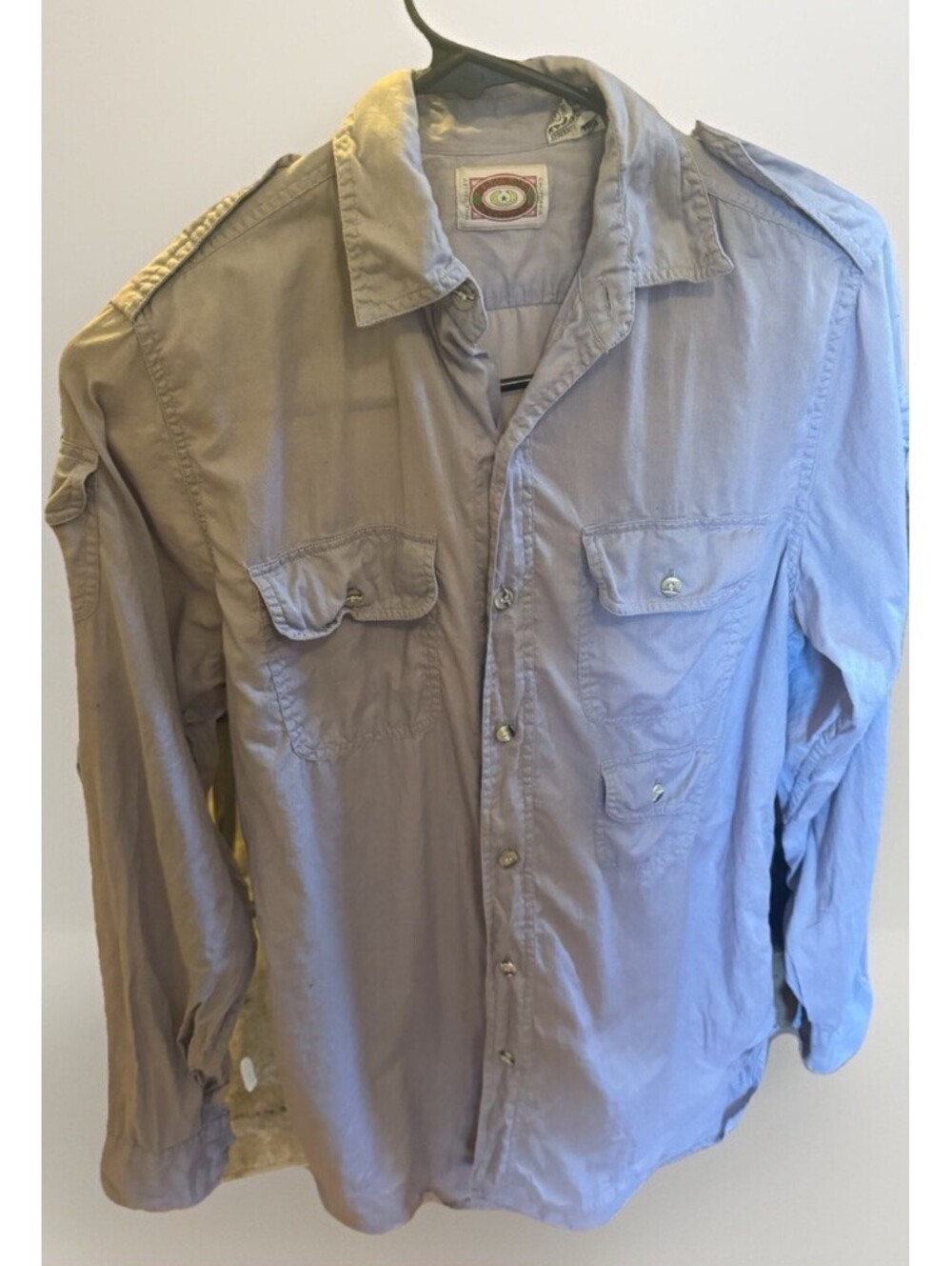 VTG Vintage Banana Republic Men's Light Grey Bush Shirt SIZE XS